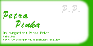 petra pinka business card